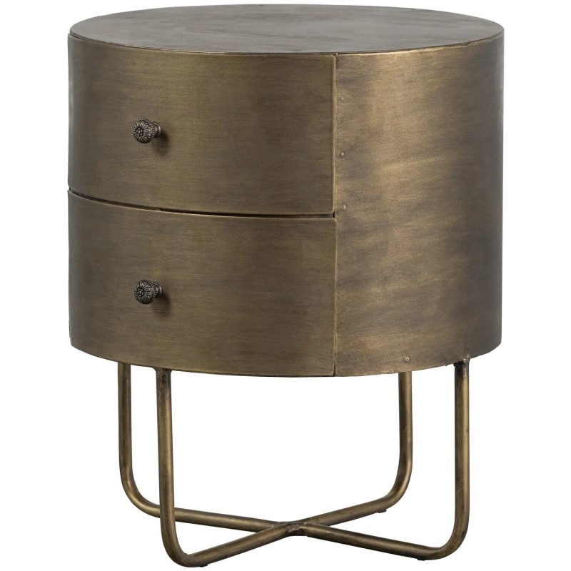 SYS ROUND SMALL CABINET METAL ANTIQUE BRASS - CABINETS, SHELVES